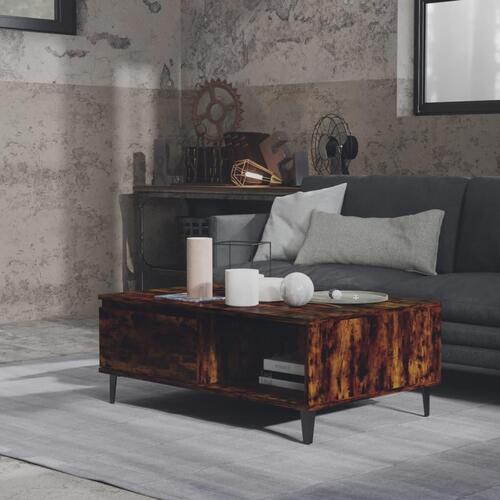 Sofabord 90x60x35 cm konstrueret træ røget egetræsfarve