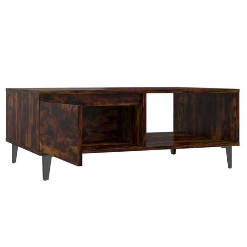 Sofabord 90x60x35 cm konstrueret træ røget egetræsfarve