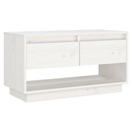 Tv-bord 74x34x40 cm massivt fyrretræ hvid