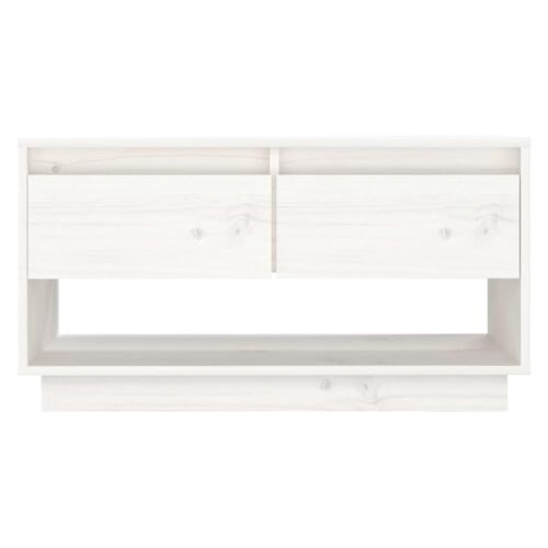 Tv-bord 74x34x40 cm massivt fyrretræ hvid