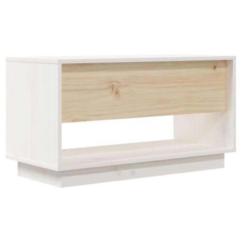 Tv-bord 74x34x40 cm massivt fyrretræ hvid