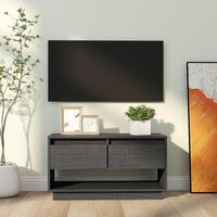 Tv-bord 74x34x40 cm massivt fyrretræ grå