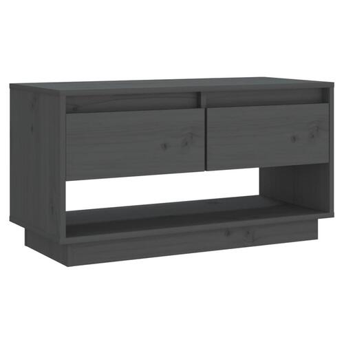 Tv-bord 74x34x40 cm massivt fyrretræ grå