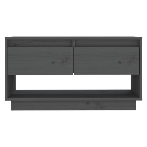 Tv-bord 74x34x40 cm massivt fyrretræ grå
