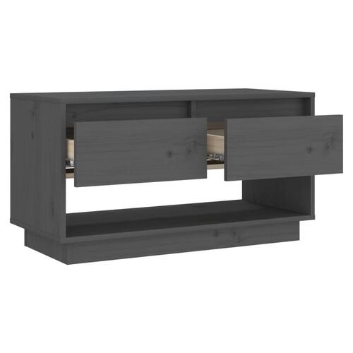 Tv-bord 74x34x40 cm massivt fyrretræ grå