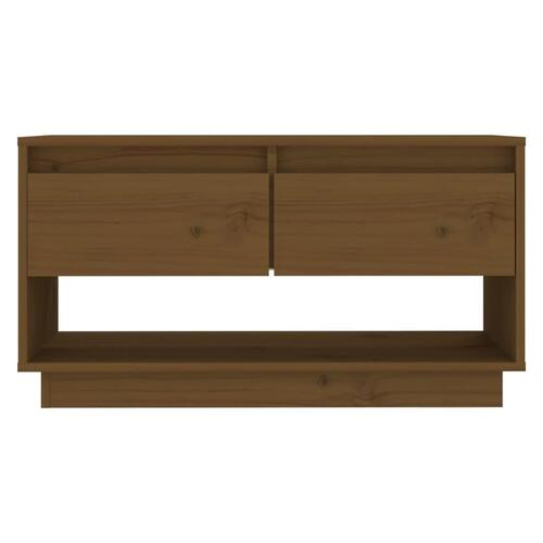 Tv-bord 74x34x40 cm massivt fyrretræ gyldenbrun