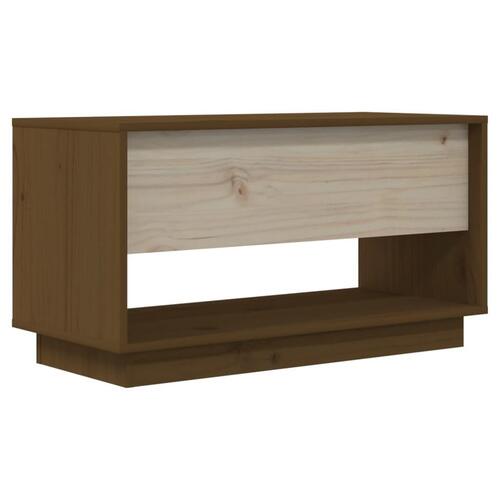 Tv-bord 74x34x40 cm massivt fyrretræ gyldenbrun