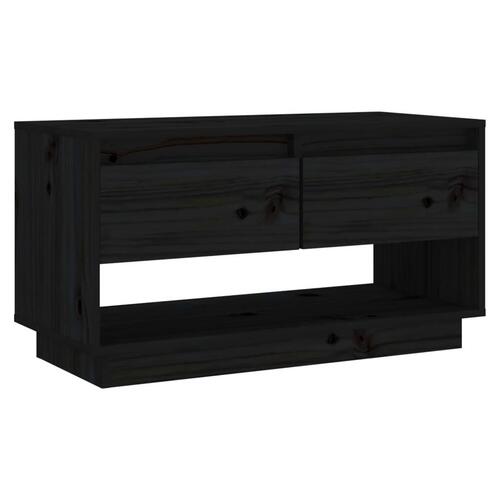 Tv-bord 74x34x40 cm massivt fyrretræ sort