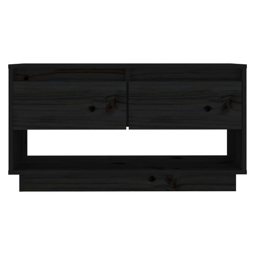 Tv-bord 74x34x40 cm massivt fyrretræ sort