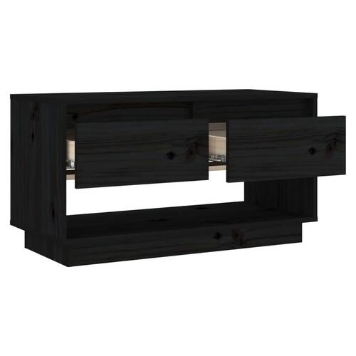 Tv-bord 74x34x40 cm massivt fyrretræ sort