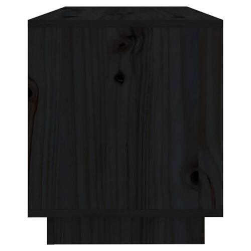 Tv-bord 74x34x40 cm massivt fyrretræ sort