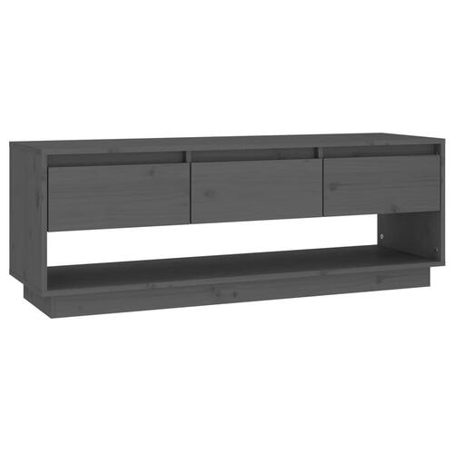 Tv-bord 110,5x34x40 cm massivt fyrretræ grå