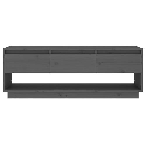 Tv-bord 110,5x34x40 cm massivt fyrretræ grå