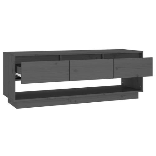 Tv-bord 110,5x34x40 cm massivt fyrretræ grå