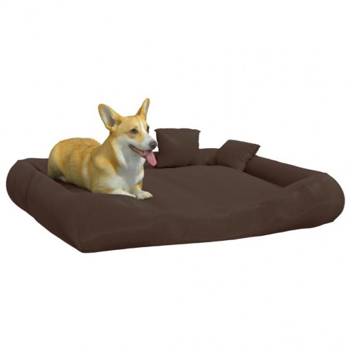 Hundeseng med puder 115x100x20 cm oxfordstof brun