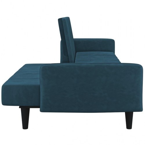 2-personers sovesofa fløjl blå