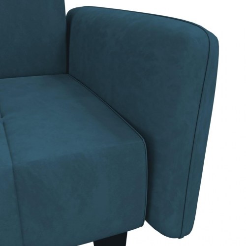 2-personers sovesofa fløjl blå