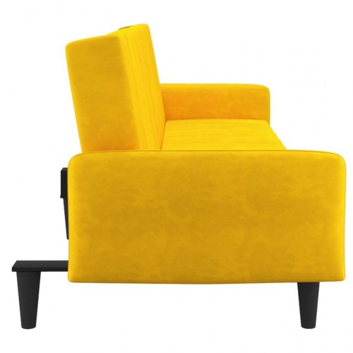 2-personers sovesofa fløjl gul