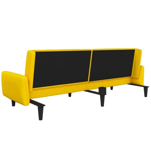 2-personers sovesofa fløjl gul