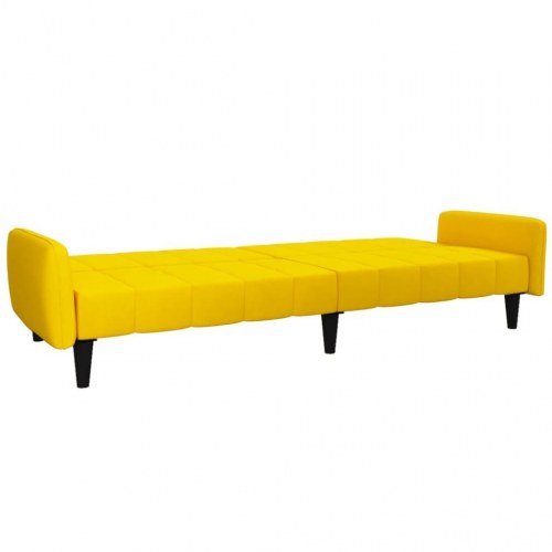 2-personers sovesofa fløjl gul