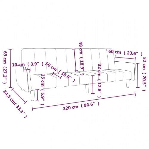 2-personers sovesofa fløjl gul
