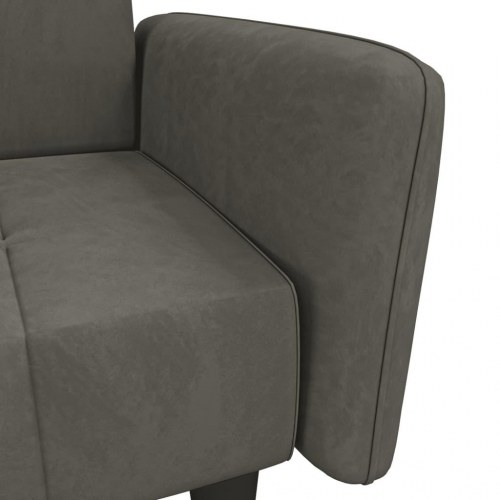 2-personers sovesofa fløjl mørkegrå