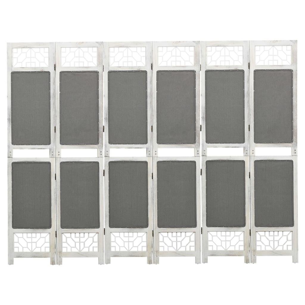 6-panels rumdeler 210x165 cm stof grå