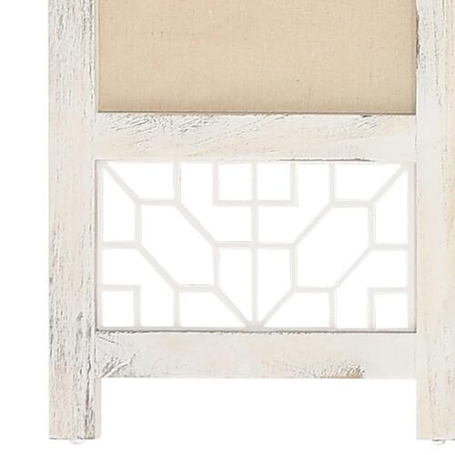 6-panels rumdeler 210x165 cm stof cremefarvet