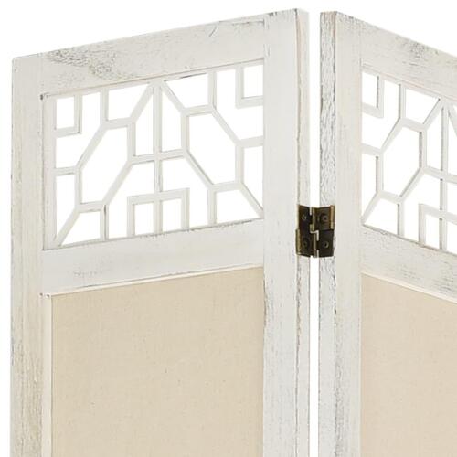 6-panels rumdeler 210x165 cm stof cremefarvet