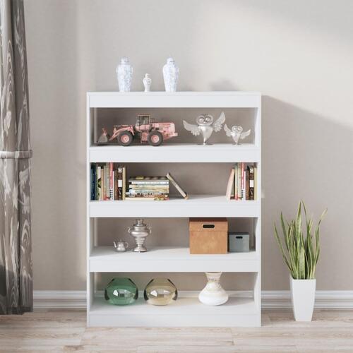 Bogreol/rumdeler 100x30x135 cm fyrretræ hvid