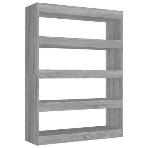 Bogreol/rumdeler 100x30x135 cm grå sonoma-eg