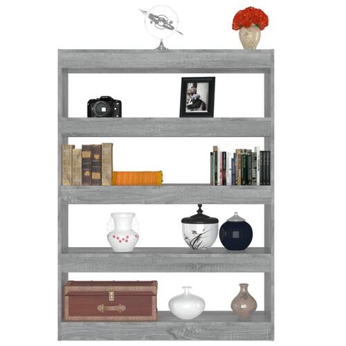 Bogreol/rumdeler 100x30x135 cm grå sonoma-eg