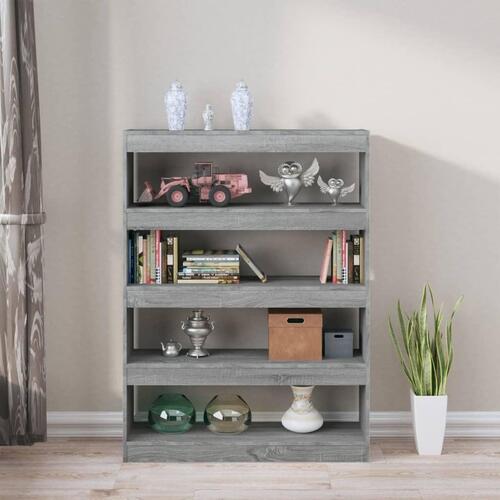 Bogreol/rumdeler 100x30x135 cm grå sonoma-eg