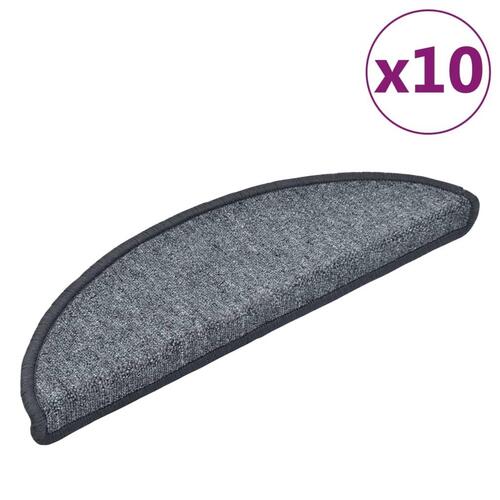 Trappemåtter 10 stk. 56x17x3 cm mørkegrå