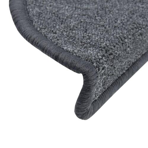 Trappemåtter 10 stk. 56x17x3 cm mørkegrå