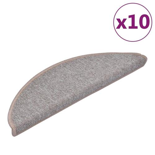 Trappemåtter 10 stk. 56x17x3 cm lysebrun
