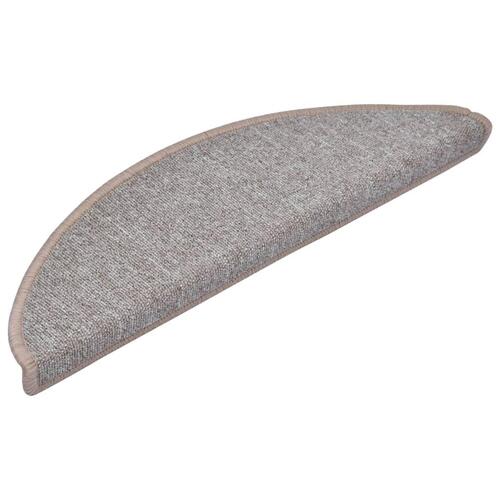 Trappemåtter 10 stk. 56x17x3 cm lysebrun