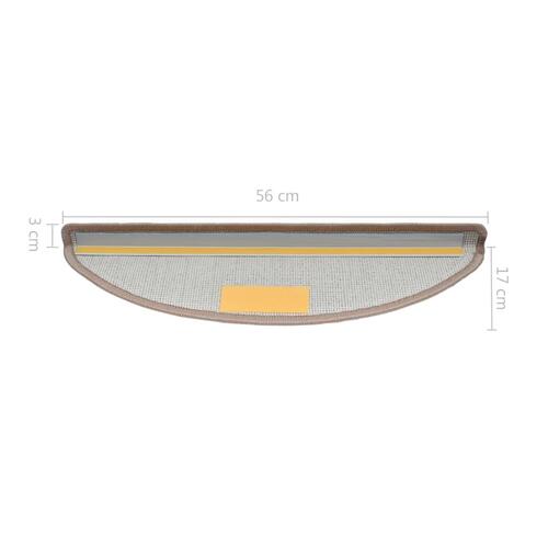 Trappemåtter 10 stk. 56x17x3 cm lysebrun