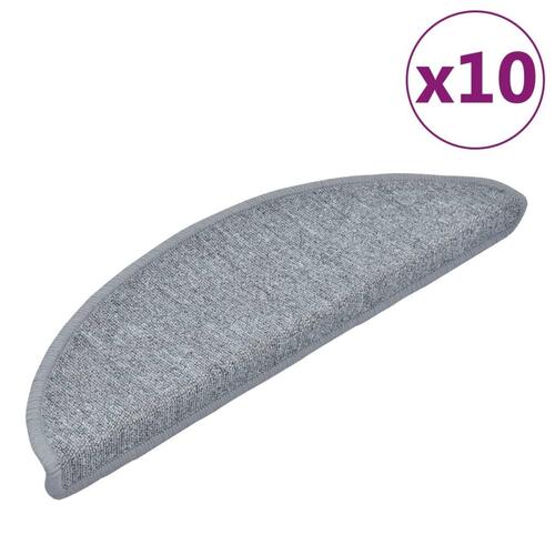 Trappemåtter 10 stk. 56x17x3 cm lysegrå