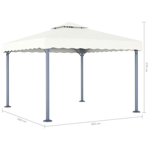 Pavillon 300x300 cm aluminium cremefarvet