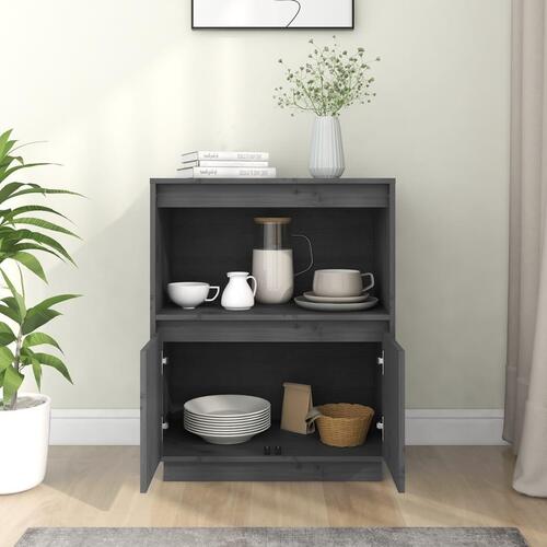 Skænk 60x34x75 cm massivt fyrretræ grå