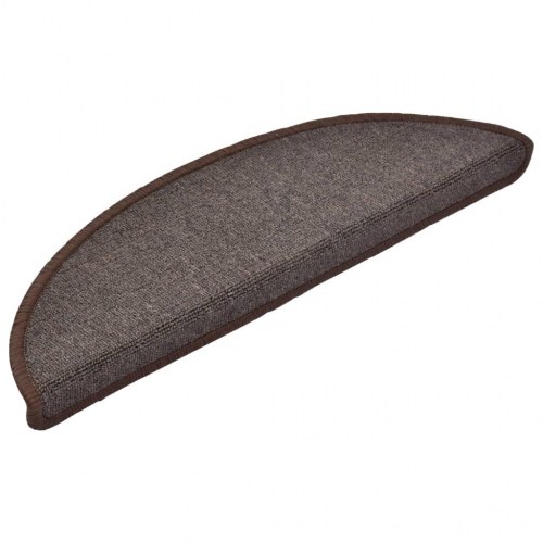 Trappemåtter 5 stk. 56x17x3 cm kaffebrune halvrund