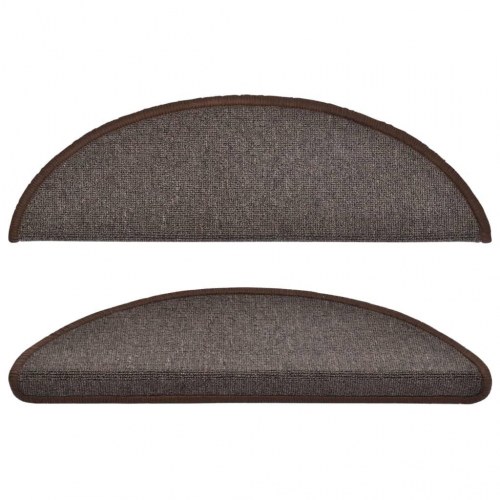 Trappemåtter 5 stk. 56x17x3 cm kaffebrune halvrund