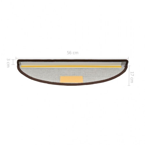 Trappemåtter 5 stk. 56x17x3 cm kaffebrune halvrund