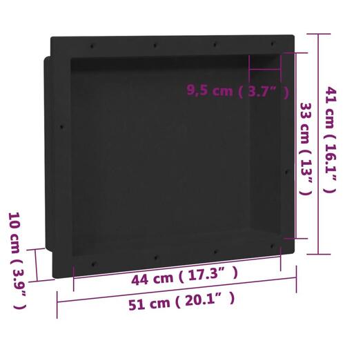 Bruseniche 41x51x10 cm mat sort