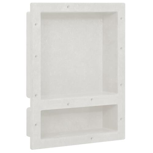 Bruseniche med 2 rum 41x51x10 cm mat hvid
