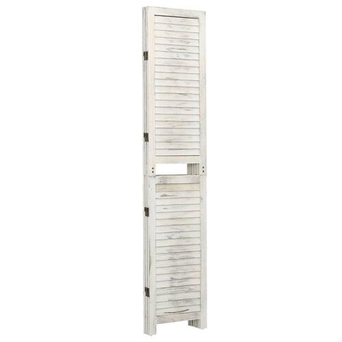3-panels rumdeler 105x165 cm massivt træ antik hvid