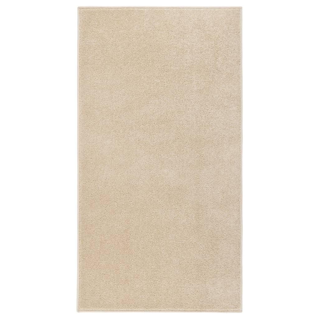 Gulvtæppe 80x150 cm kort luv beige