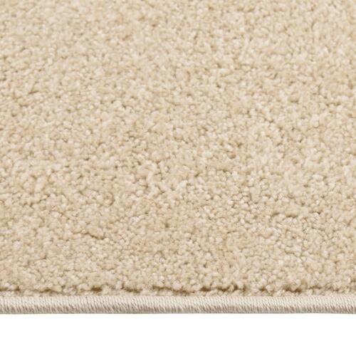 Gulvtæppe 80x150 cm kort luv beige