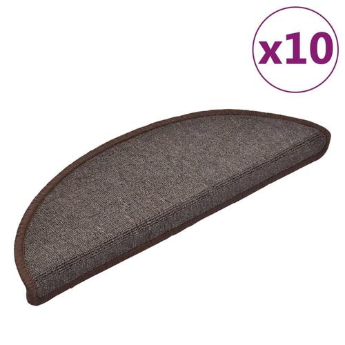 Trappemåtter 10 stk. 65x24x4 cm mørkebrun